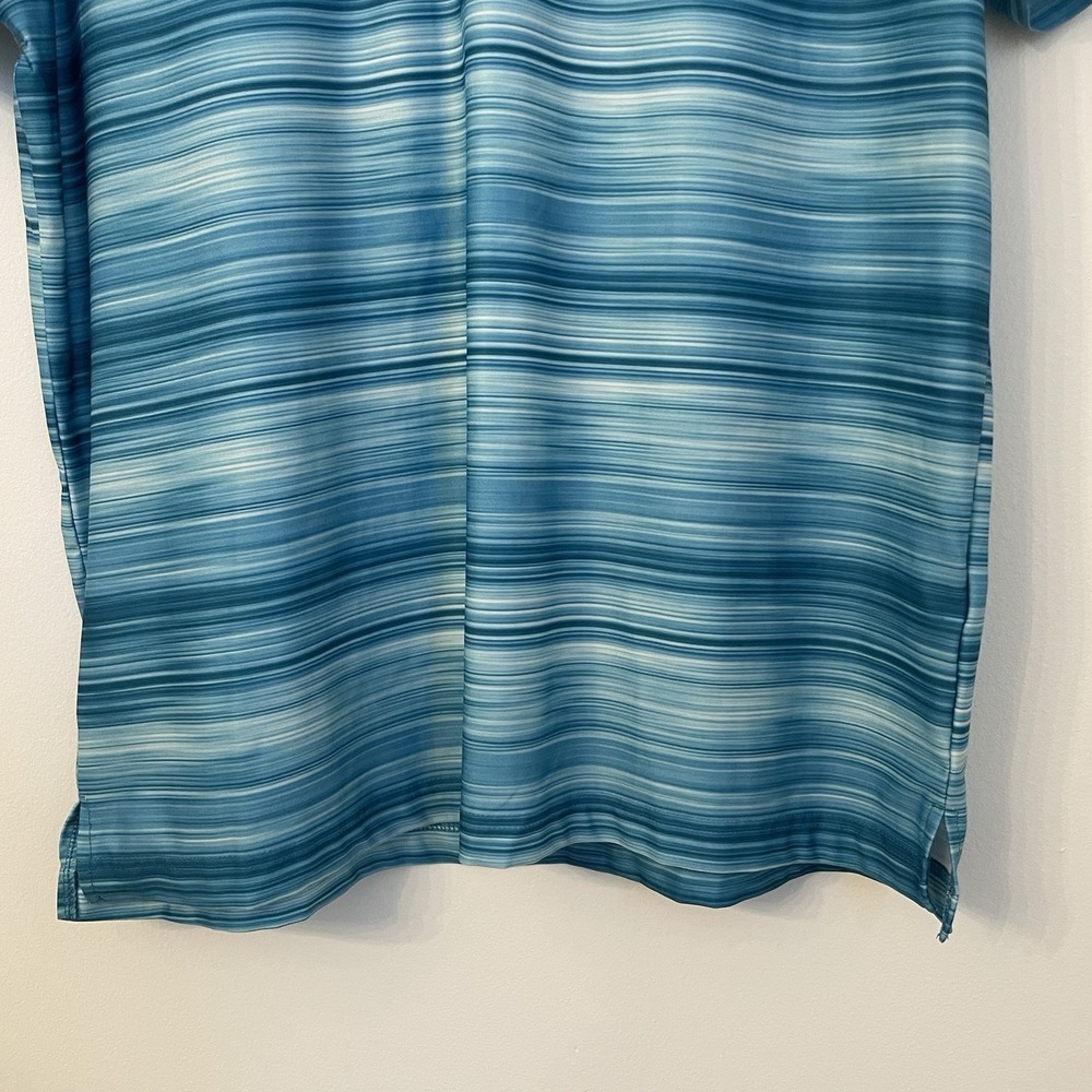 Hickey Freeman Performance Fabric Aqua Polo Golf Shirt Men's Medium Stretch - Picture 9 of 14